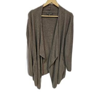 Barefoot Dreams Bamboo Chic Lite Calypso Wrap Cardigan 1x Open‎ Front Brown